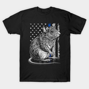 American Flag Regal Rat Majesty Tee Crowned Rodent Royalty T-Shirt